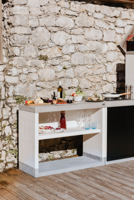 Masa de lucru pentru gradina, Venit, din beton, 110 × 47 × 77 cm [5]