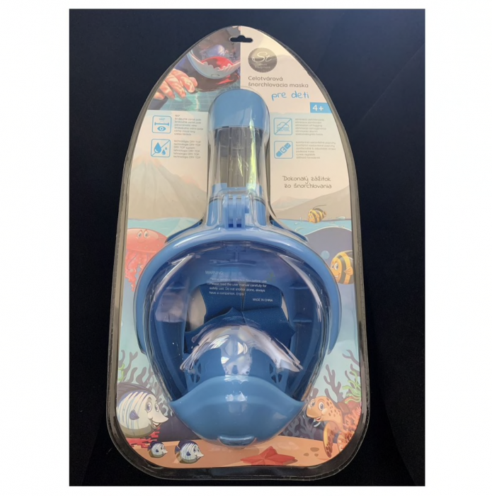 Masca snorkeling pe intreaga fata Strend Pro Barracuda Blue XS, pentru copii [2]