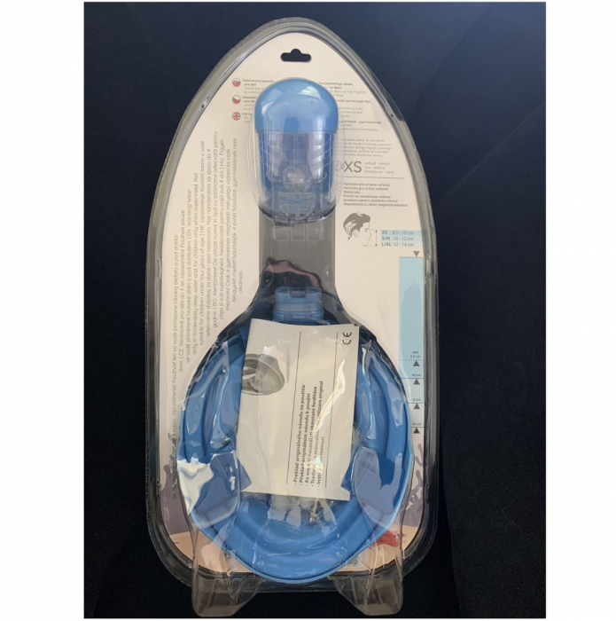 Masca snorkeling pe intreaga fata Strend Pro Barracuda Blue XS, pentru copii [3]