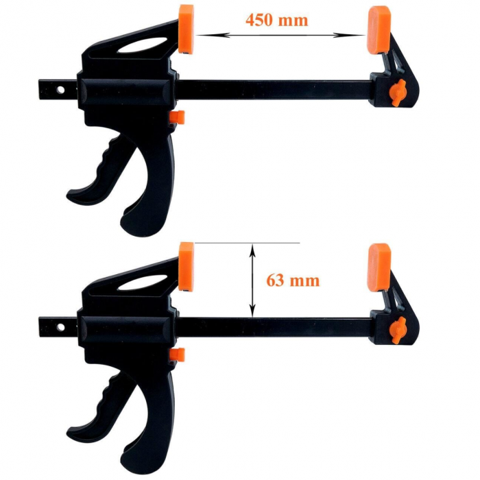 Menghina rapida, clema fixare, presa manuala 450 x 63 mm [2]