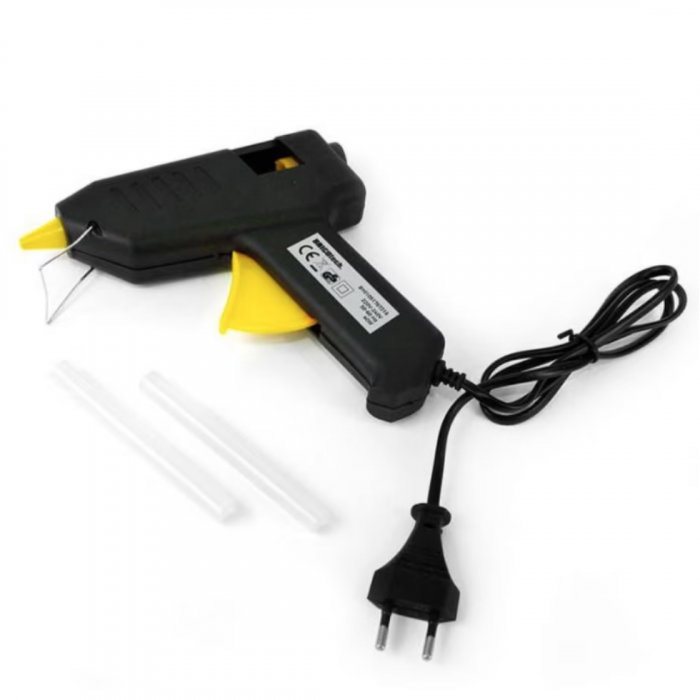 Pistol de lipit cu silicon cald,40 W, Bricotech + 2 batoane de silicon [2]