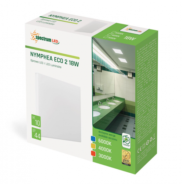 Plafoniera LED patrata IP44 ,18W, lumina rece(6000k), 1250lm [2]