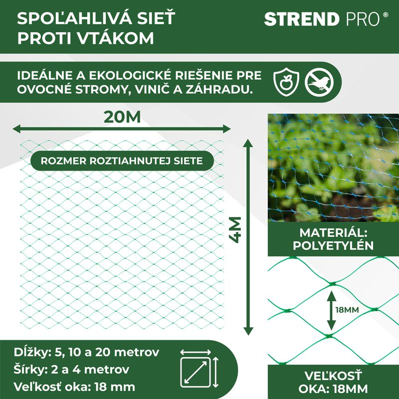 Plasa pvc contra pasarilor, verde, 4x20 m, Strend Pro [6]