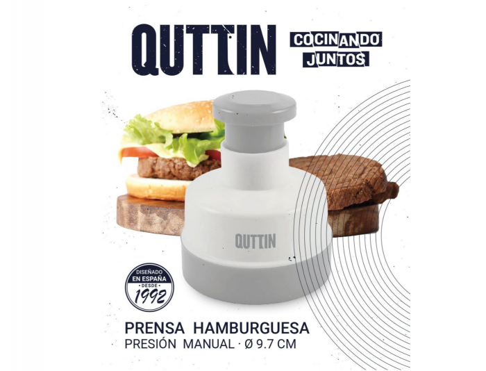 Presa manuala pentru hamburger, culoare alba, Quttin [4]