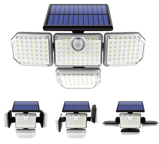Proiector led 9W cu panou solar si baterie de 2400mAh, IP65, 171 leduri, 20x29x10 cm, Izoxis [5]