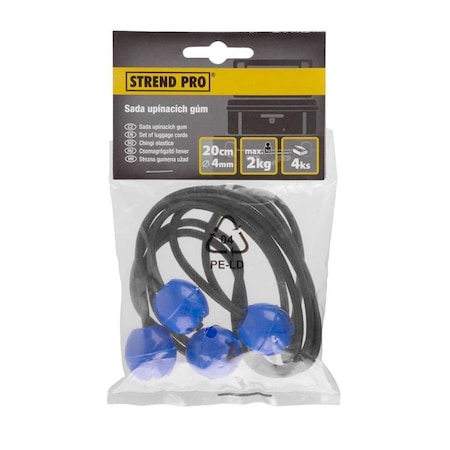 Set 4 chingi elastice pentru fixare prelate Strend Pro RT031, 4 mm, 4x 20 cm [2]