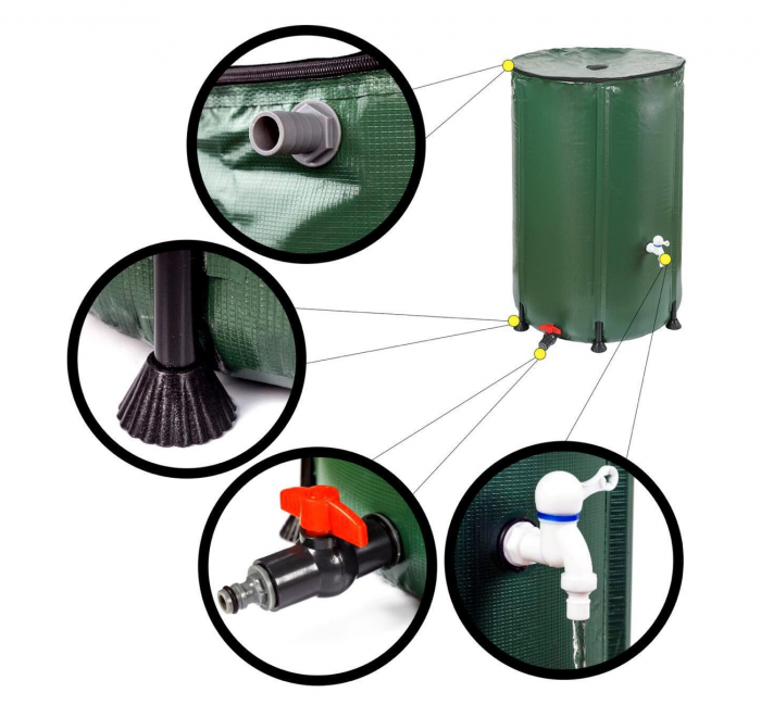 Rezervor 500 L cu robinet pentru apa de ploaie, pliabil [4]