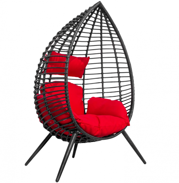Scaun gradina/terasa, leagan, poliratan, negru, 83x68x119 cm, Canoona [2]