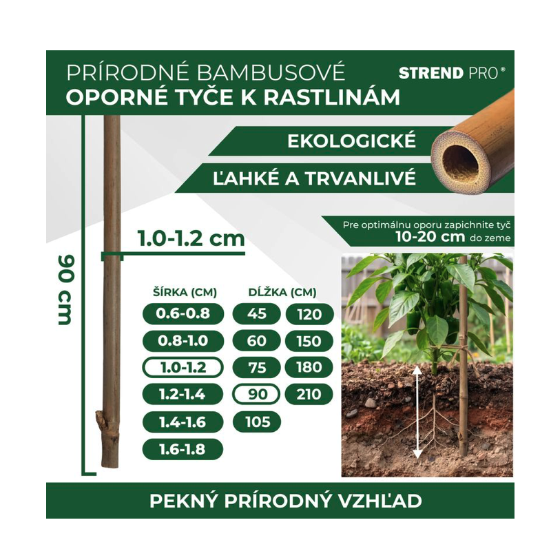 Set 10 araci bambus Garden KBT, 900 mm, pentru plante și roșii [5]