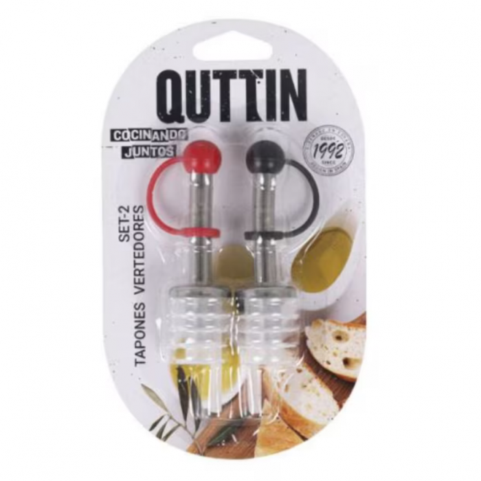 Set 2 dopuri cu picurator pentru ulei si otet din otel inoxidabil, Quttin [4]