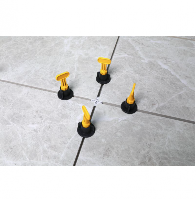 Set 50 tije refolosibile profesionale, din otel, corp galvanizat din ABS, pentru rost de 1.5 mm, sistem nivelare gresie si faianta, Strend pro [2]