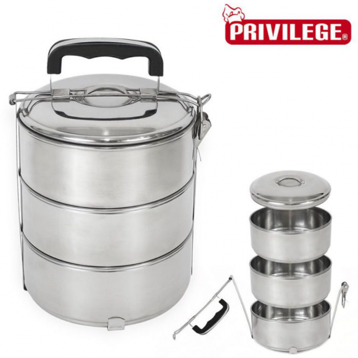 Set de 3 Cutii pentru Pranz Privilege Otel inoxidabil Stivuibil [2]