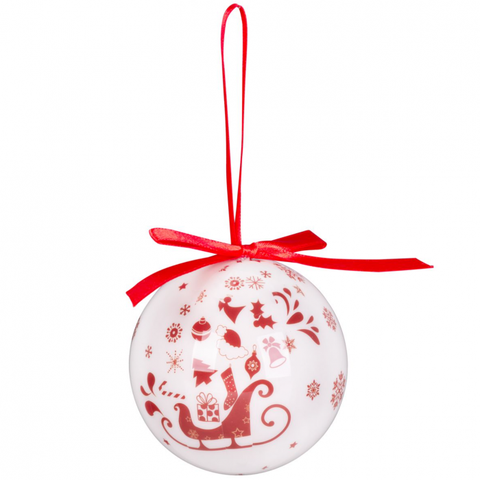 Set globuri de Craciun MagicHome, rosu/ alb, 7,5 cm, 14 bucati [2]