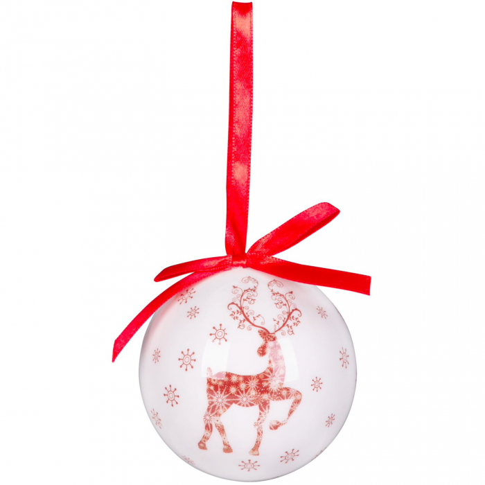 Set globuri de Craciun MagicHome, rosu/ alb, 7,5 cm, 14 bucati [3]