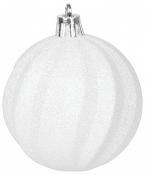 Set mix de 15 globuri pentru bradul de Craciun, alb argintii, diametru 3.5, 6 si 8 cm, MagicHome [5]