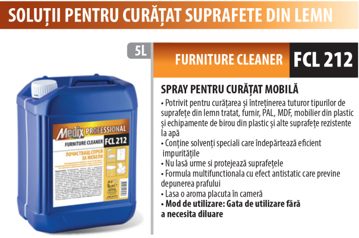 Solutie de curățare pentru mobilier și electrocasnice, 5 litrii, Medix Professional [2]