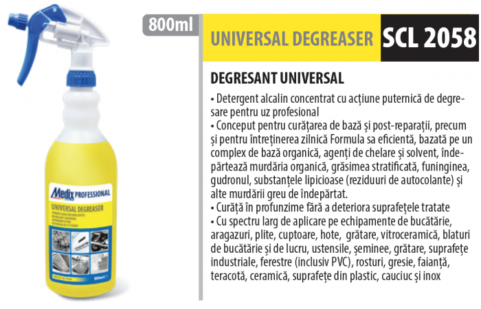 Solutie degresanta profesionala alcalina, 800 ml, Medix Professional [2]