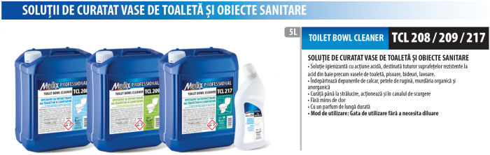 Solutie pentru curatarea vasului de wc, parfum pin, 5 litrii, Medix Professional [2]