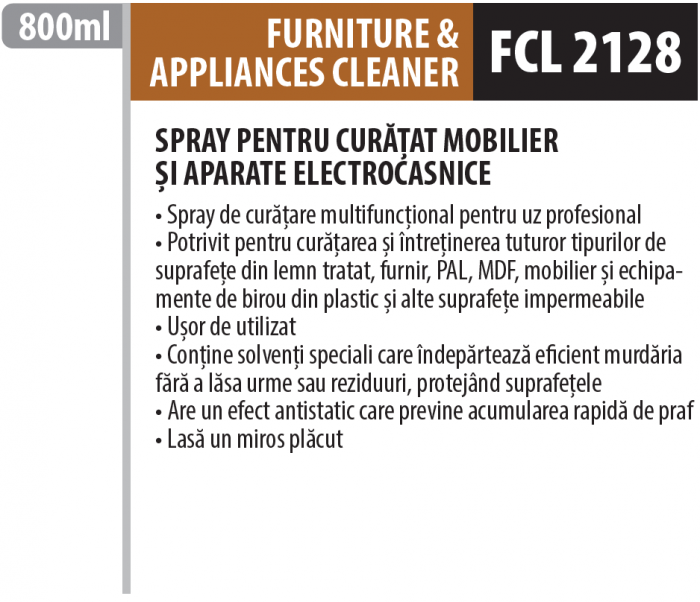 Solutie spray de curățare pentru mobilier și electrocasnice, 800 ml, Medix Professional [2]