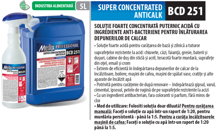 Solutie super concentrata anticalacar, 5 litrii, Medix Professional [2]