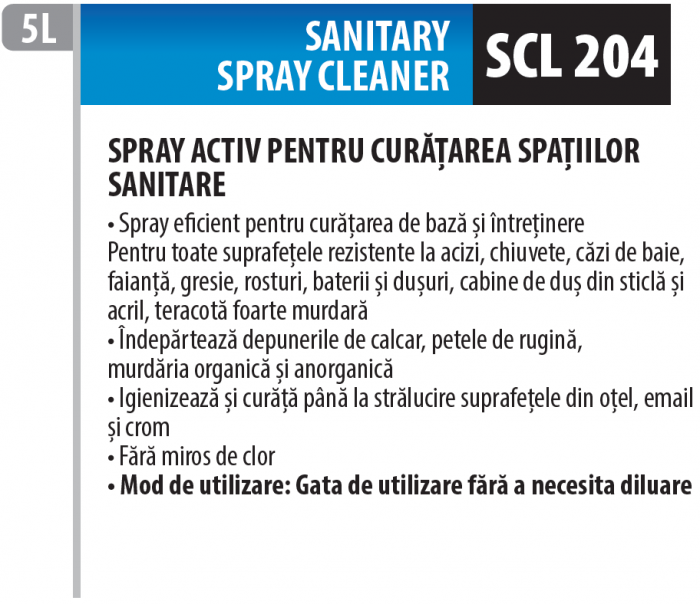 Spray cu formula activa pentru curatarea bailor, 5 litrii, Medix Professional [2]