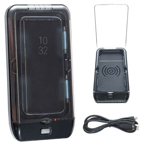 Sterilizator UV pentru telefon cu functie de  incarcator wireless si power bank, Negru [2]