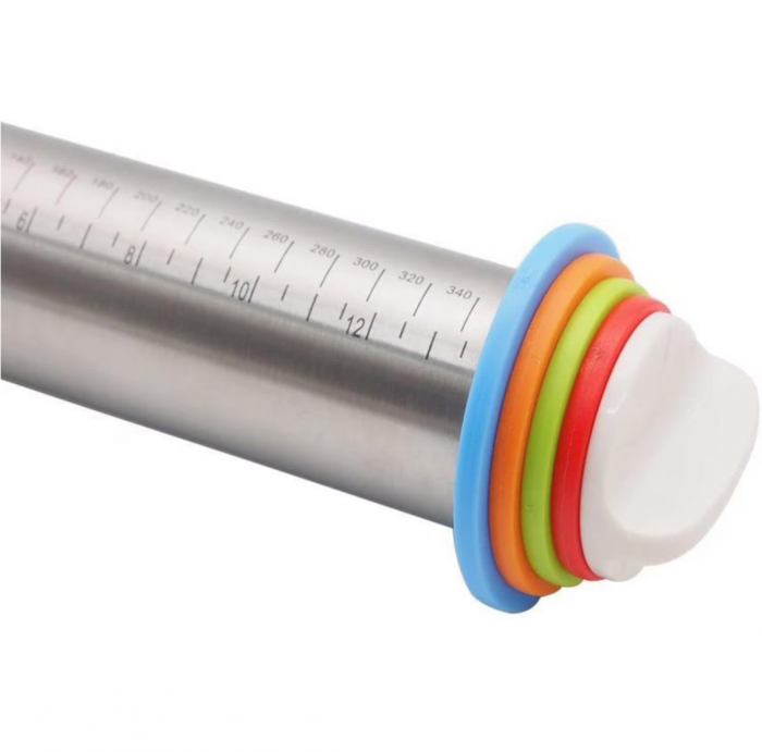 Sucitor inox, ajustabil, cu set de 4 inele, 42x6cm, Quttin [4]