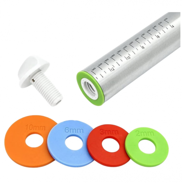 Sucitor inox, ajustabil, cu set de 4 inele, 42x6cm, Quttin [8]