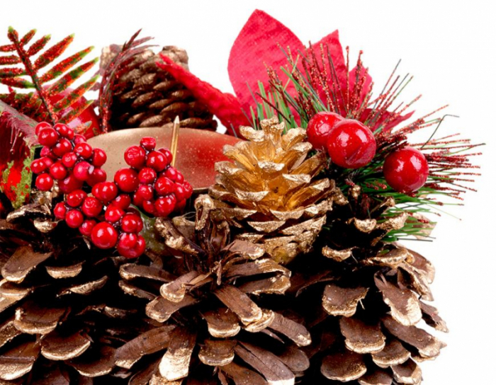 Suport de lumanare festiv pentru Craciun, natural, diametru 15 cm, MagicHome [3]