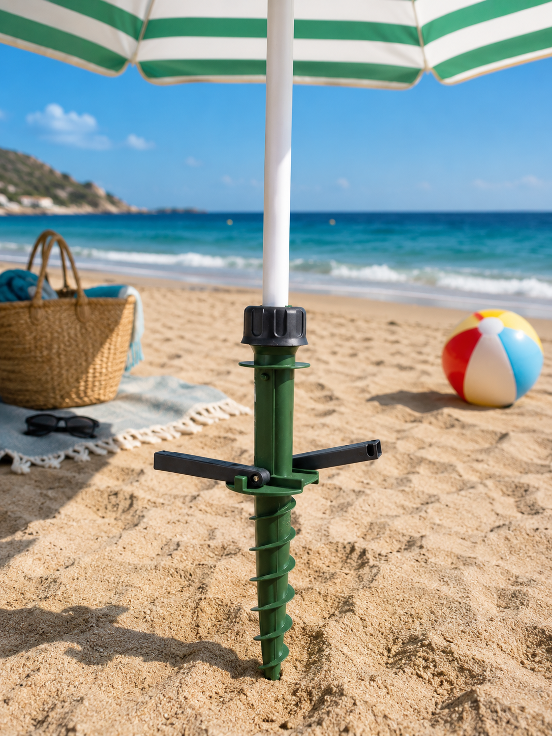 Suport metalic pentru umbrelă de plajă cu filet, Ø22-34 mm, Strend Pro [2]