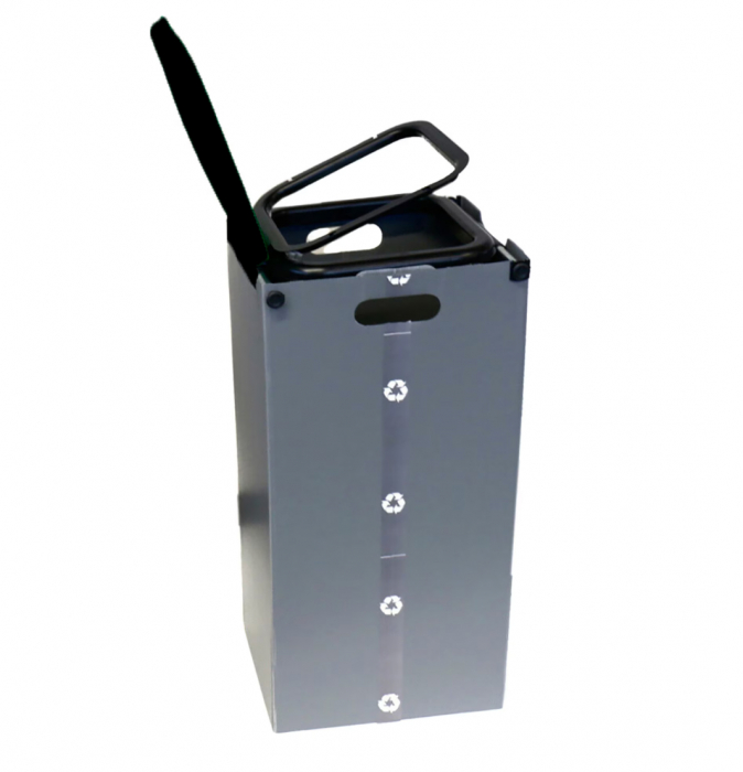 Suport pentru saci de gunoi “ECOKUBE”, negru, cm 32 x 38 x 78-h, cu carcasa de protectie din polipropilena, pentru saci de la 20 l la 130 l, pentru colectare selectiva [3]
