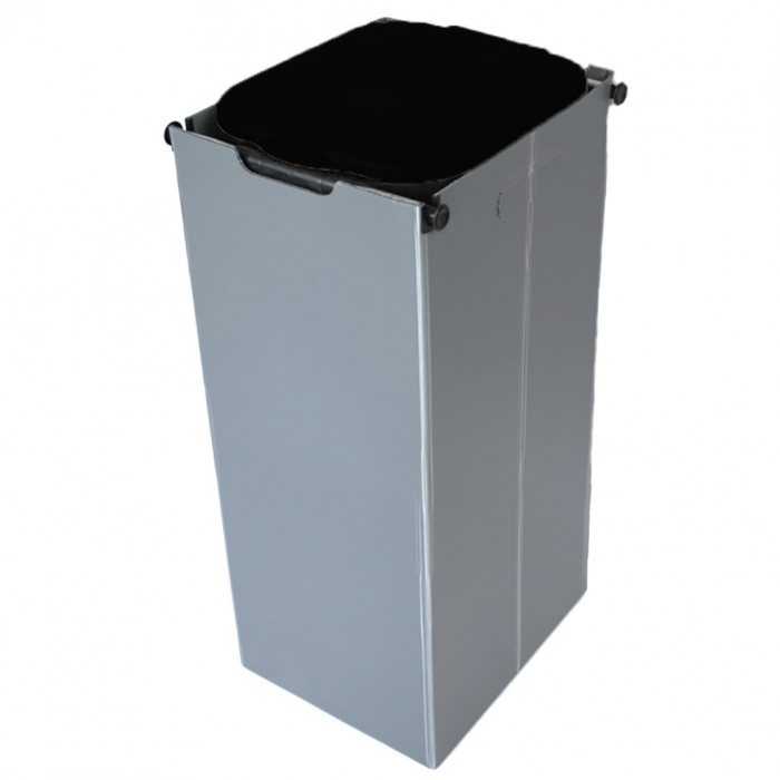 Suport pentru saci de gunoi “ECOKUBE”, negru, cm 32 x 38 x 78-h, cu carcasa de protectie din polipropilena, pentru saci de la 20 l la 130 l, pentru colectare selectiva [2]