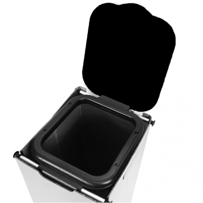 Suport pentru saci de gunoi “ECOKUBE”, negru, cm 32 x 38 x 78-h, cu carcasa de protectie din polipropilena, pentru saci de la 20 l la 130 l, pentru colectare selectiva [5]