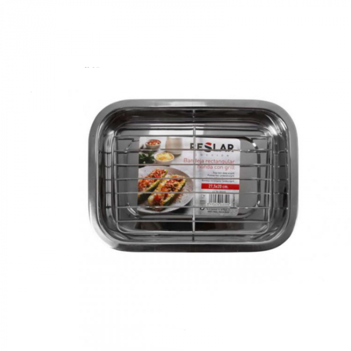 Tava cu grill pentru cuptor din inox, 27.5x20 cm, RESLAR [2]