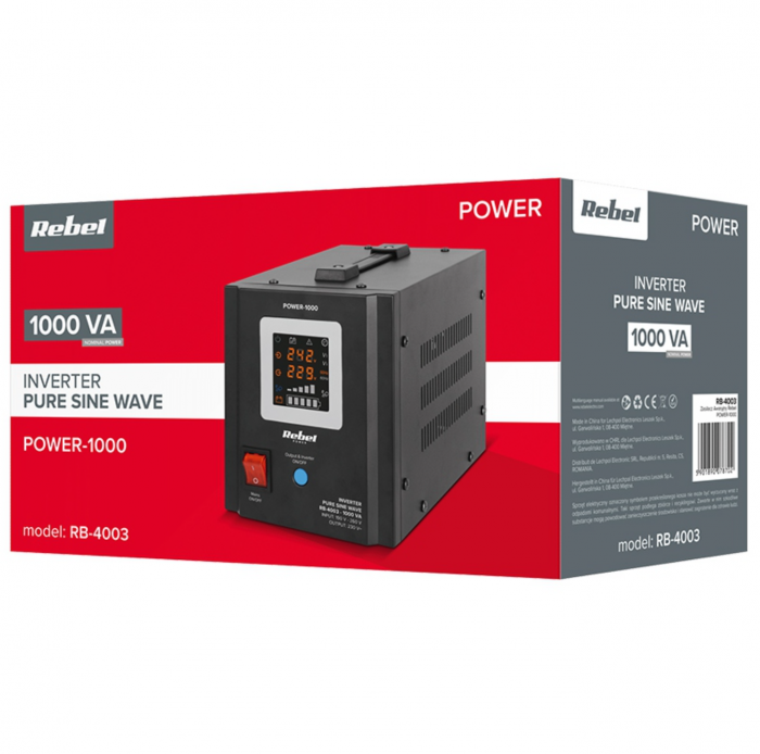 Ups pentru centrale termice, sinus pur, 1000va, 700w, 12v, Rebel [4]