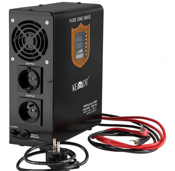 Ups pentru centrale termice, sinus pur, 800VA/500W, 12V, Kemot [2]