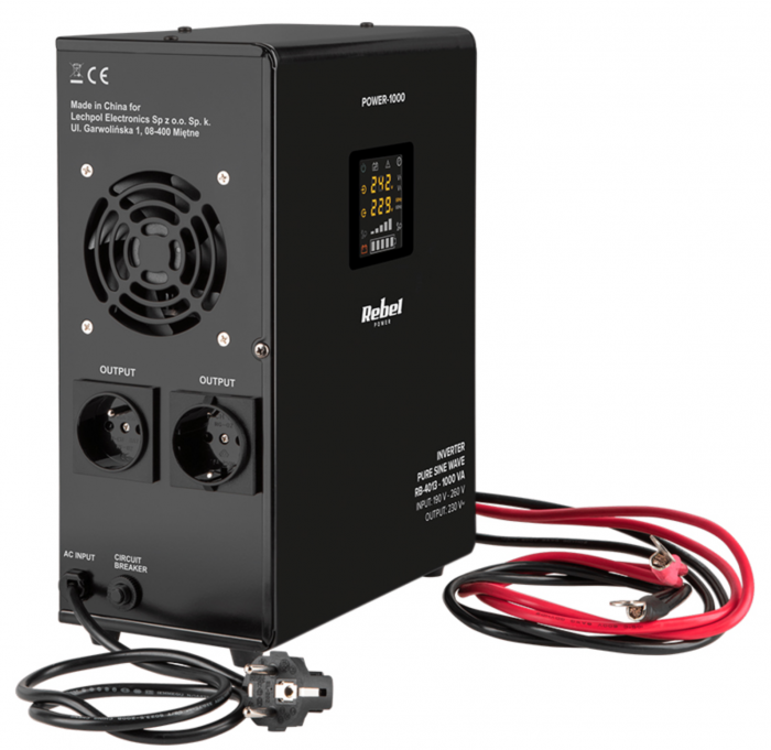 Ups pentru centrale termice, sinus pur, 1000va, 700w, 12v, Rebel [2]