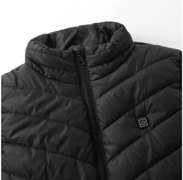 Vesta incalzita electric, captusita, 3 niveluri incalzire, 9 zone, USB, negru, marime XL, Trizand [6]