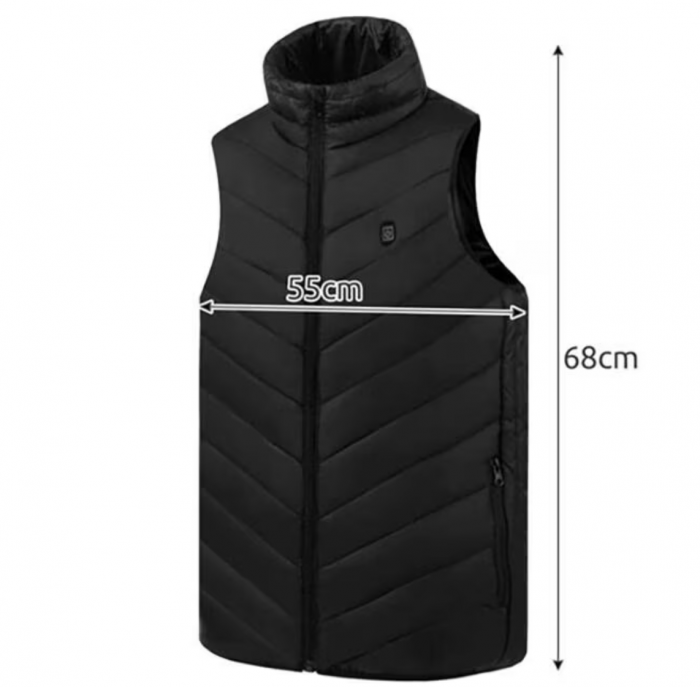 Vesta incalzita electric, captusita, 3 niveluri incalzire, 9 zone, USB, negru, marime XL, Trizand [13]