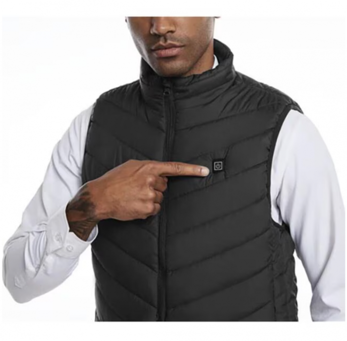 Vesta incalzita electric, captusita, 3 niveluri incalzire, 9 zone, USB, negru, marime XL, Trizand [5]