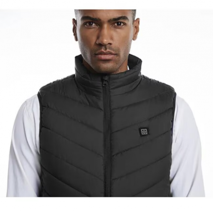 Vesta incalzita electric, captusita, 3 niveluri incalzire, 9 zone, USB, negru, marime XL, Trizand [4]