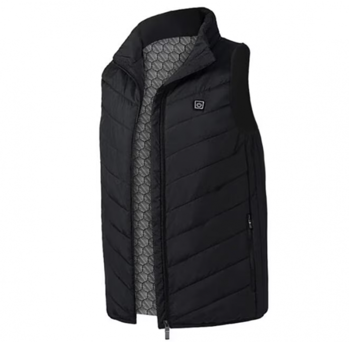 Vesta incalzita electric, captusita, 3 niveluri incalzire, 9 zone, USB, negru, marime XL, Trizand [7]
