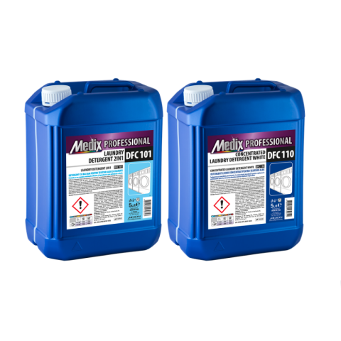 Pachet curățenie - Pachet Detergenți Profesionali Medix Professional 2×5L – Detergent cu Balsam + Detergent Concentrat pentru Rufe Albe