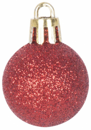 Set 24 de globuri rosii pentru Craciun din plastic, diametru 3 cm, magic home [1]