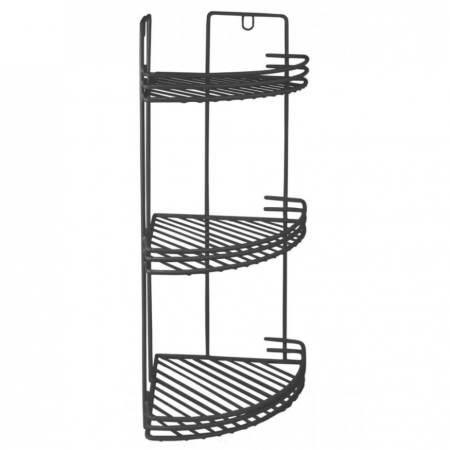 Raft, negru, suspendat, metalic, 3 rafturi, 49 x 19.5 x 27 cm, Confortime [0]