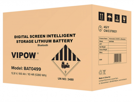 Acumulator pentru stocarea energiei provenite de la panourile fotovoltaice, lifepo4, 12v, 100ah, Vipow [3]