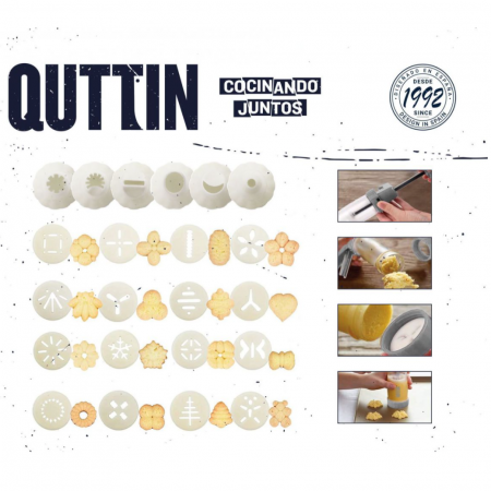 Aparat pentru facut si ornat fursecuri si biscuiti 22 de accesorii din polipropilena, Quttin [3]