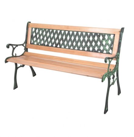 Gradina - Banca de gradina, lemn, structura metal, 122x54x73 cm, Godiva