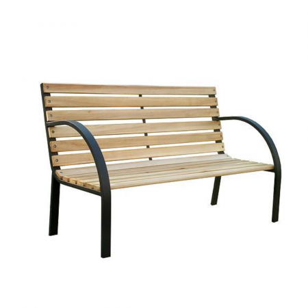 Gradina - Banca de gradina, lemn, structura metalica, 120x60x80 cm, Everild