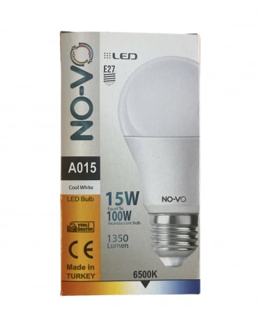 Bec led E27, NO-VO, 15 W, 6500k, 1350 lm, lumina rece [1]